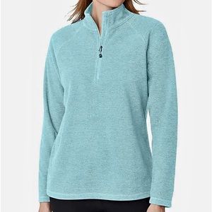 NWT Eddie Bauer Sea Blue Sz X-Large Women’s Fleece 1/4 Zip XL NEW